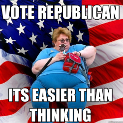 vote republican it's easier than thinking meme